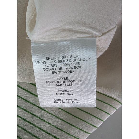 Alice + Olivia Green And White Ombre Silk Ruched Empire Swing Halter TOP Size S - Picture 10 of 14